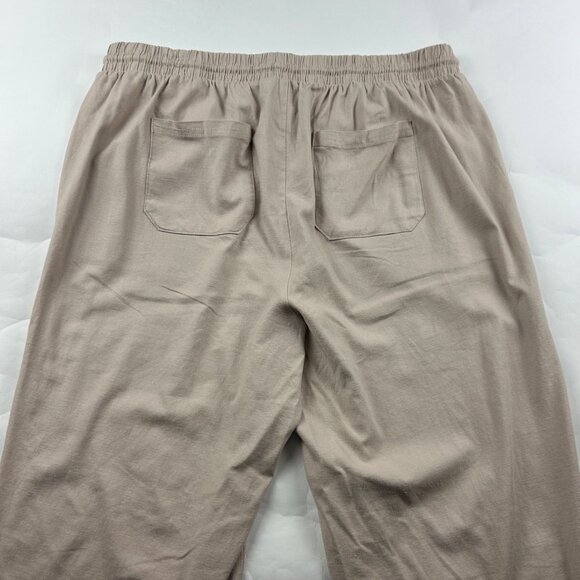 Torrid Tan Linen Blend Pull On Wide Leg Pant 2R - Picture 6 of 6